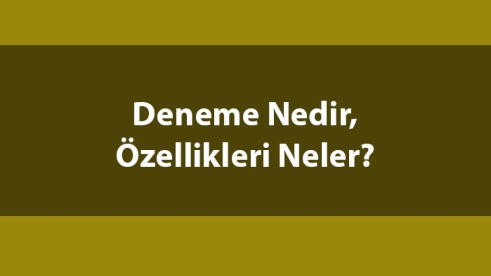 Deneme nedir, özellikleri nelerdir?