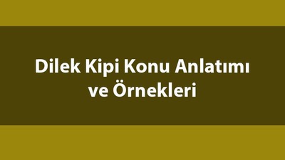 Haber ve dilek kiplerine örnekler