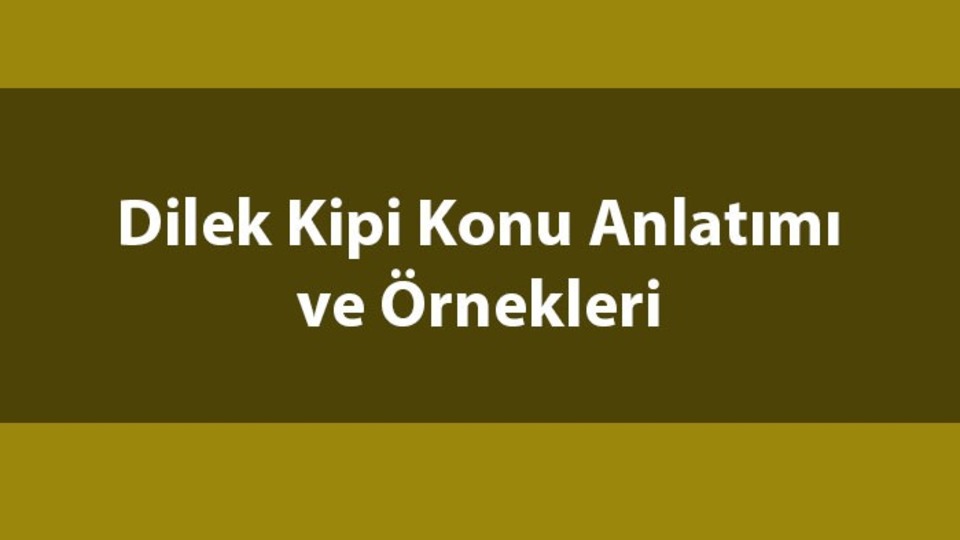 Haber ve dilek kiplerine örnekler