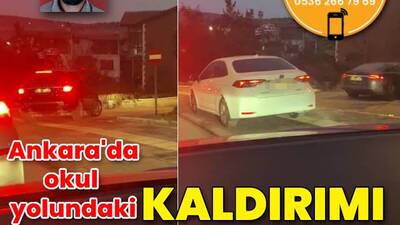 Okul yolundaki kaldırımı şerit yaptılar denetim şart!