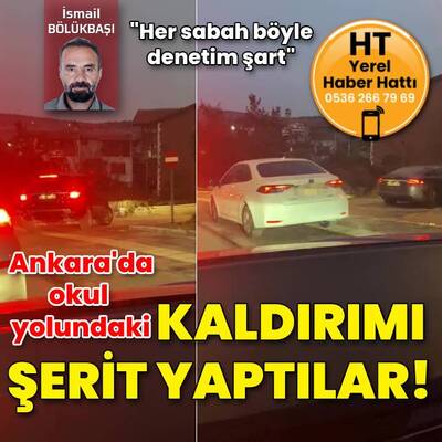 Okul yolundaki kaldırımı şerit yaptılar denetim şart!