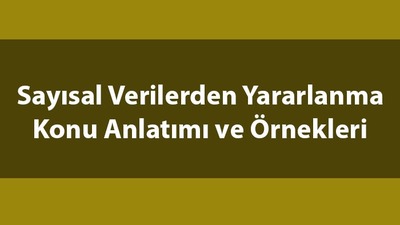 Sayısal verilerden yararlanma örnekleri