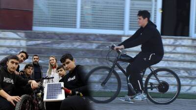 Elazığ'da liselerden güneş enerjili bisiklet