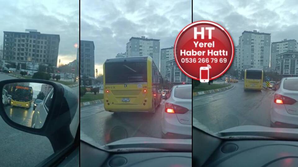 İstanbul'da halk otobüsünden tehlikeli hareket!