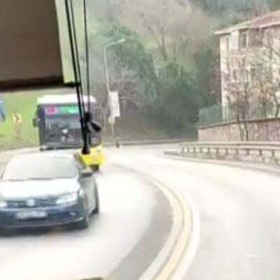 Seyir halindeki İETT otobüsünün tekerleği fırladı!