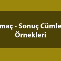 Amaç - sonuç cümleleri örnekleri