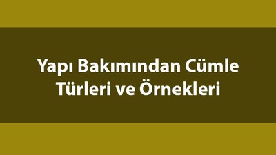 Yapısına göre cümleler konu anlatımı