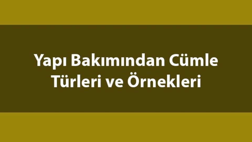 Yapısına göre cümleler konu anlatımı