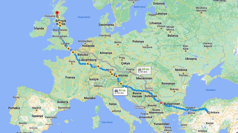 Ankara-Glasgow daha kısa sürüyor: 5 bin kilometrelik destansı yol!