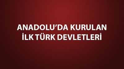 Anadolu'da Kurulan ilk Türk Devletleri