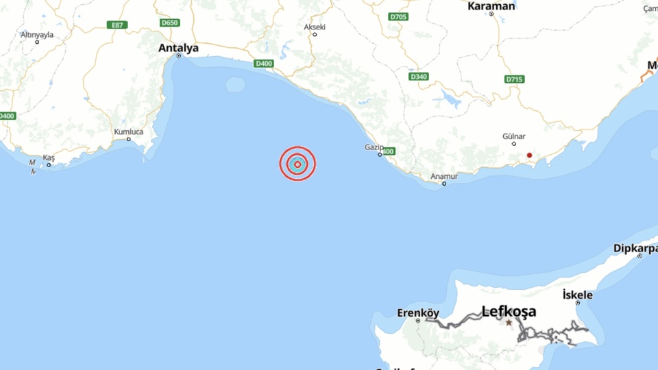 Alanya açıklarında deprem