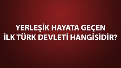 Yerleşik hayata geçen ilk Türk devleti