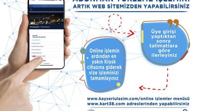 Kayseri'de ulaşım kartlarına online yükleme