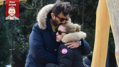 Eşini öpmeye doyamadı