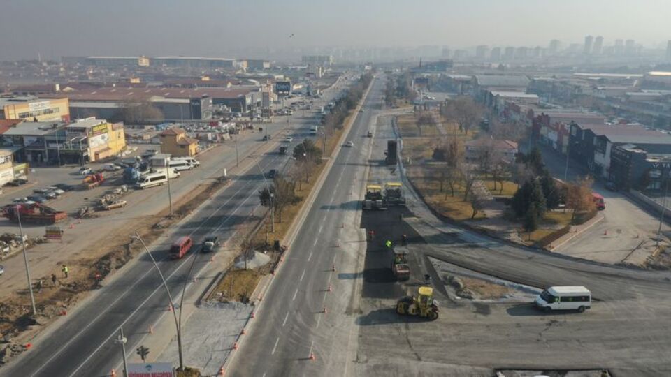 Kayseri'nin iki bulvarının bağlantı yolundaki çalışmalarda sona doğru