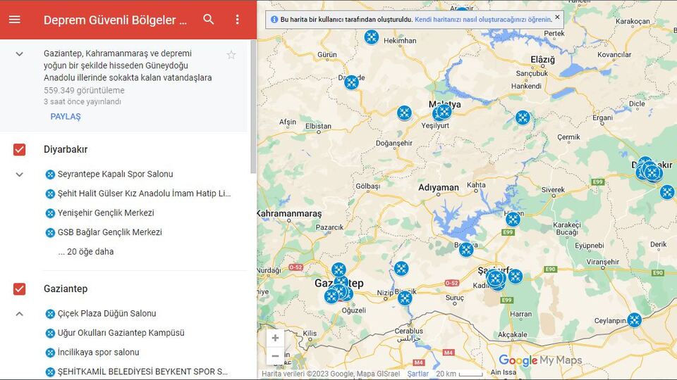 Güvenli bölgeler haritası yayınladı!