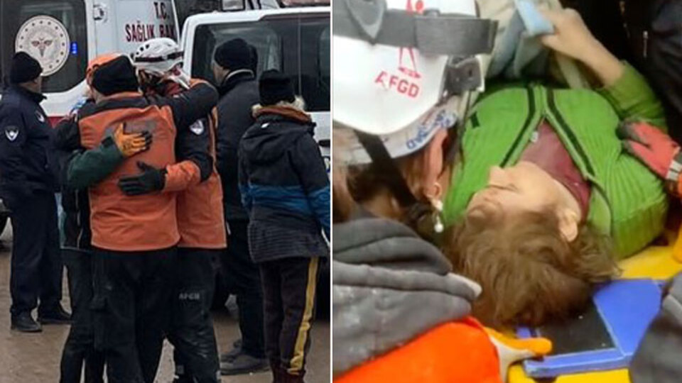 Tam 30 saat sonra... Anne ile kızı hayata tutundu! Enkazdan hayata...