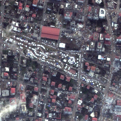 Gaziantep'teki yıkım uydudan görüntülendi!