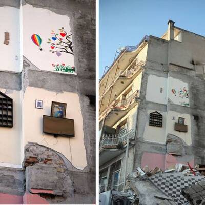 Hatay'da kaydedildi... Komşunun duvarı kullanılmış!