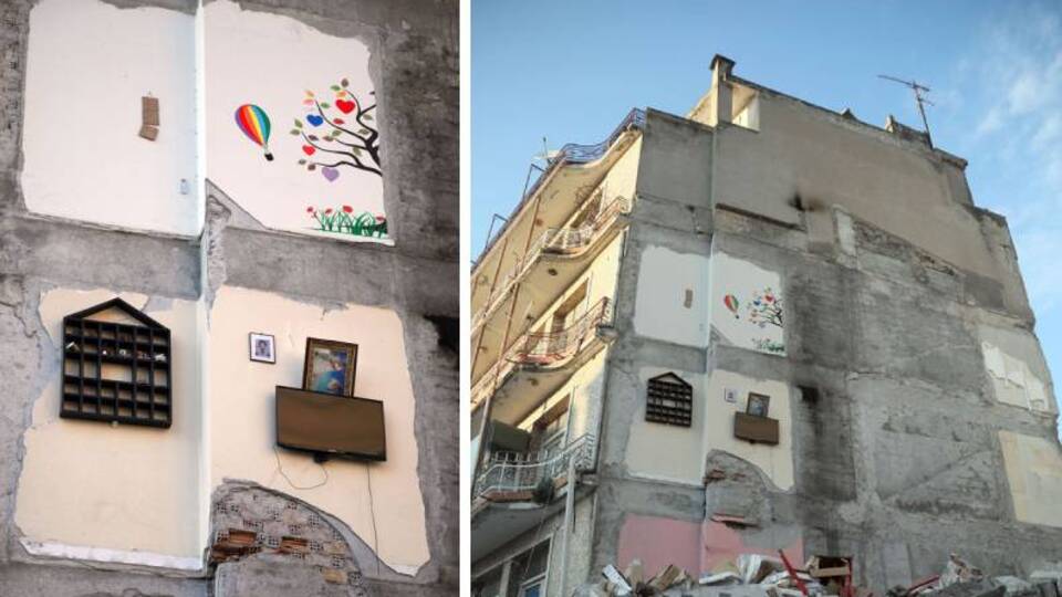 Hatay'da kaydedildi... Komşunun duvarı kullanılmış!