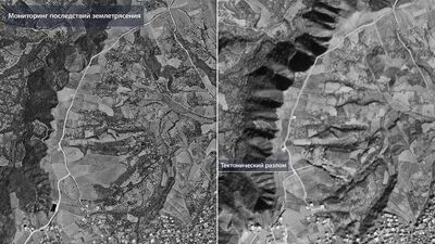 Roscosmos depremin tektonik etkisini uydudan görüntüledi