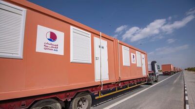 Katar'ın Türkiye'ye göndereceği konteyner evler yola çıktı