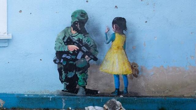 Buça sokaklarında savaş graffitileri