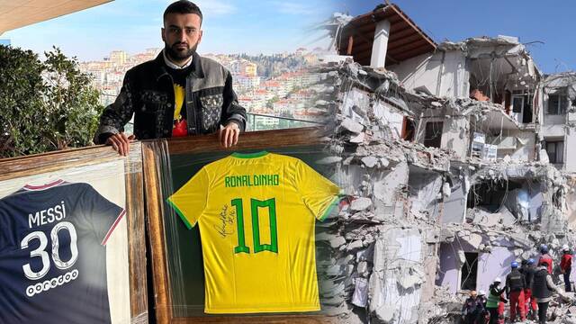 Depremzedeler için Messi ve Ronaldinho imzalı formaları sattı