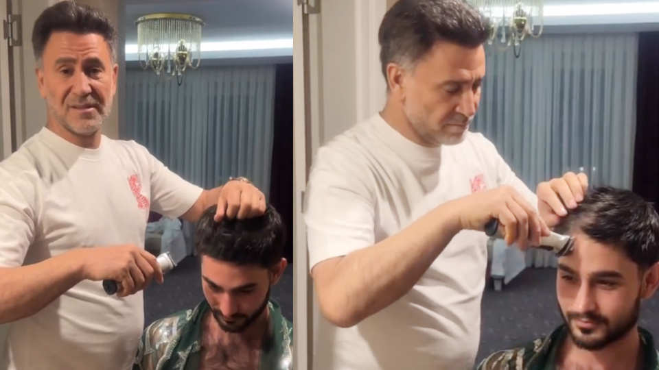 Oğlunu askere uğurladı