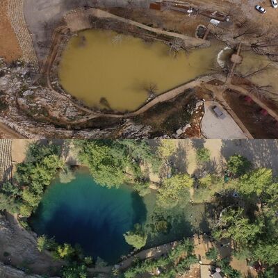 Yeşilgöz Gölü'nün rengi depremlerin ardından değişti