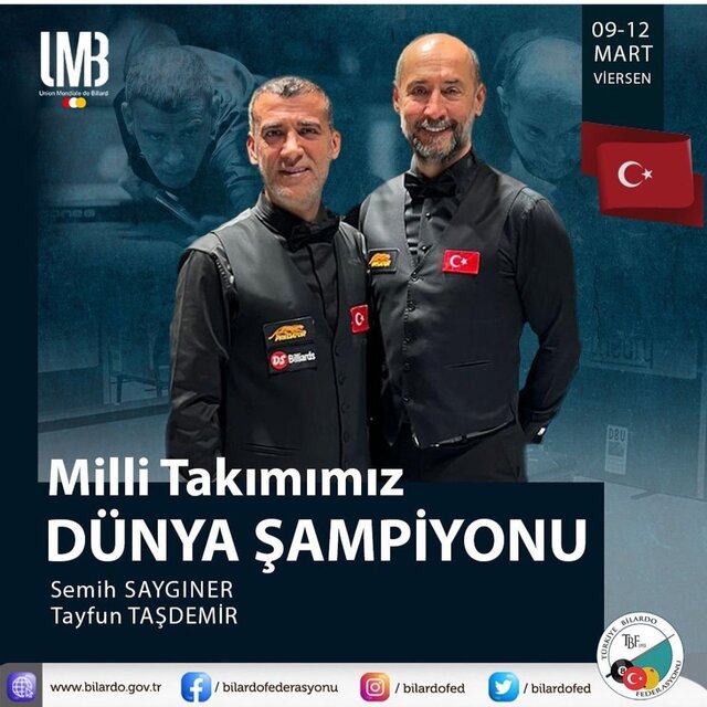 Milli bilardocular dünya şampiyonu