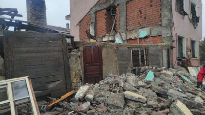 Gerede'de kentsel dönüşüm yıkımında kaza