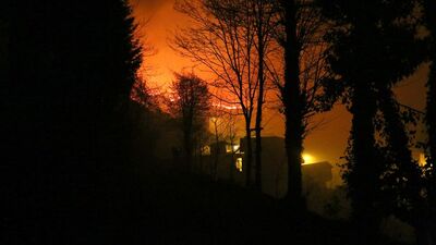 Of'taki yangın kısmen kontrol altında