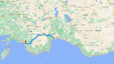 Antalya Fethiye arası kaç km?