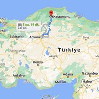 Ankara Kastamonu arası kaç km?