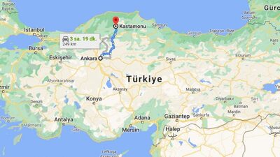 Ankara Kastamonu arası kaç km?
