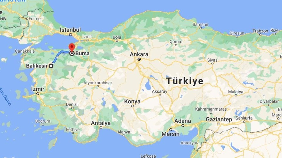 Bursa Balıkesir arası kaç km?