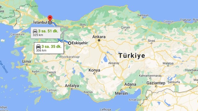 Eskişehir İstanbul arası kaç km?