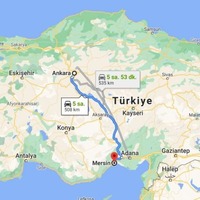 Ankara - Mersin arası kaç km?