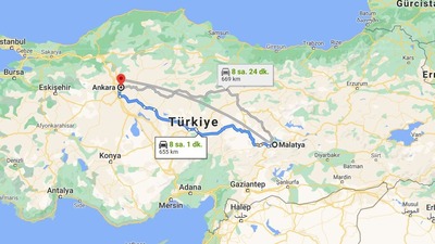 Ankara - Malatya arası kaç km?