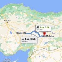 Kayseri - Malatya arası kaç km?