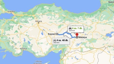 Kayseri - Malatya arası kaç km?