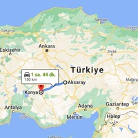Aksaray - Konya arası kaç km?
