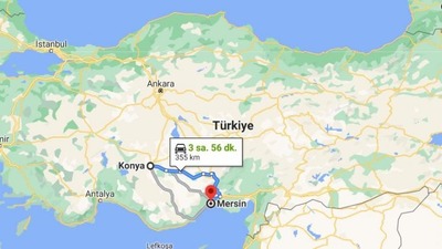 Mersin - Konya arası kaç km?