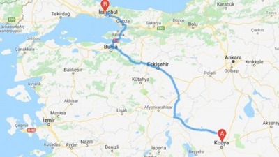 İstanbul - Konya arası kaç km?
