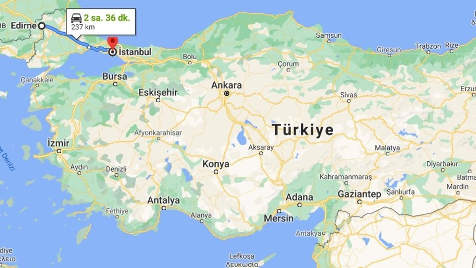 Edirne - İstanbul arası kaç km?