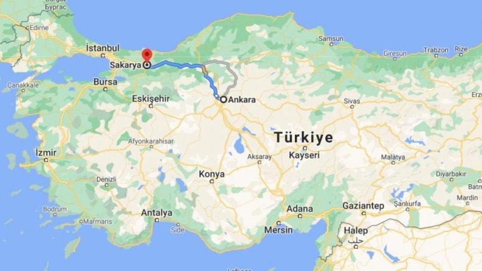 Ankara - Sakarya arası kaç km?