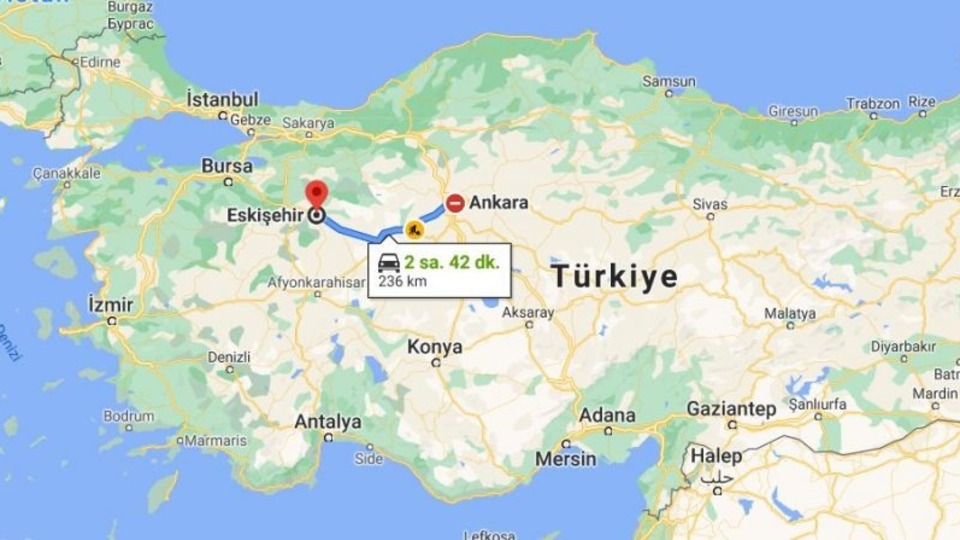 Ankara - Eskişehir arası kaç km?