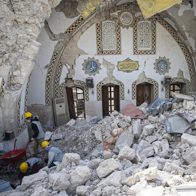 Anadolu'nun ilk camisi Habib-i Neccar'da kurtarma çalışması