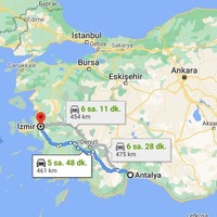 İzmir Antalya arası kaç km?